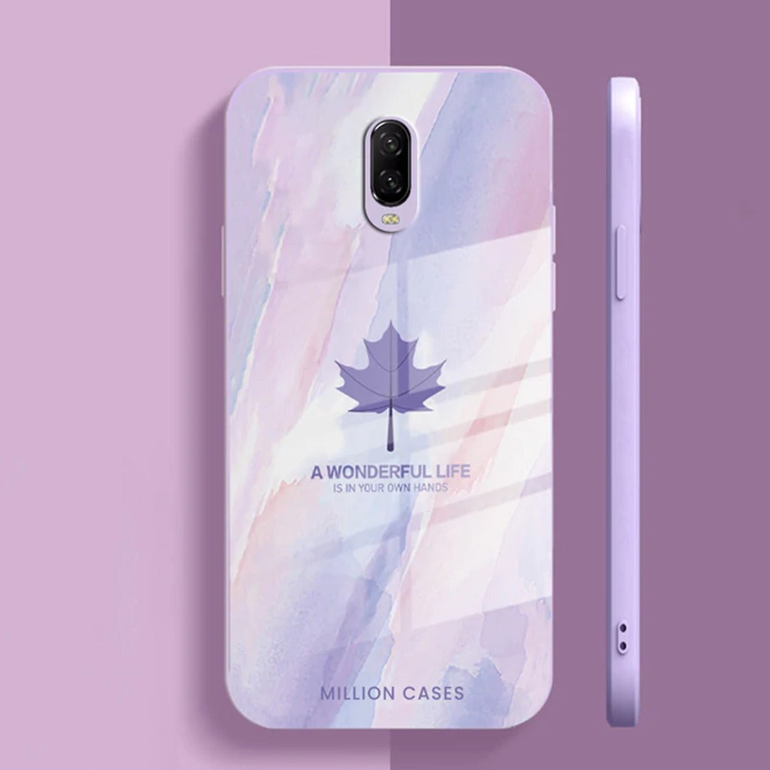 Watercolor Mapple Leaf Glass Case - OnePlus