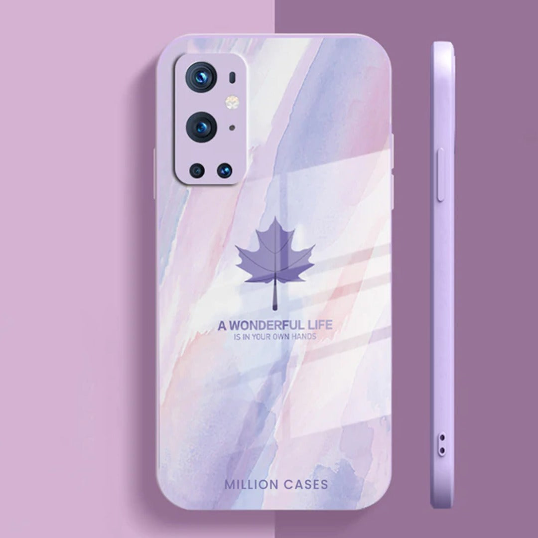 Watercolor Mapple Leaf Glass Case - OnePlus