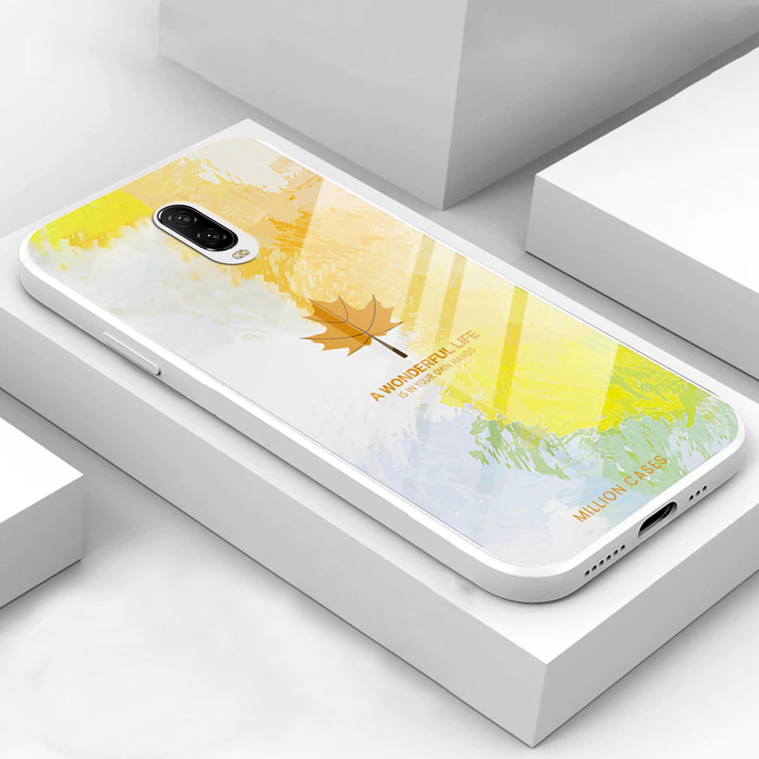 Watercolor Mapple Leaf Glass Case - OnePlus