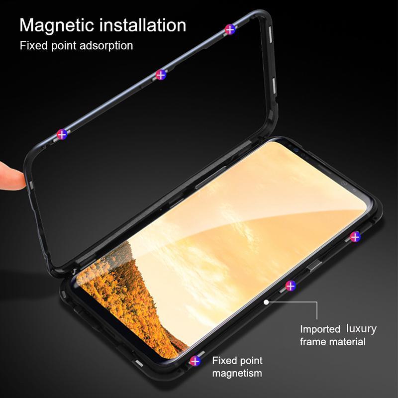 OnePlus 7T (2 in 1 Combo) Electronic Auto-Fit Magnetic Glass Case + Tempered Glass