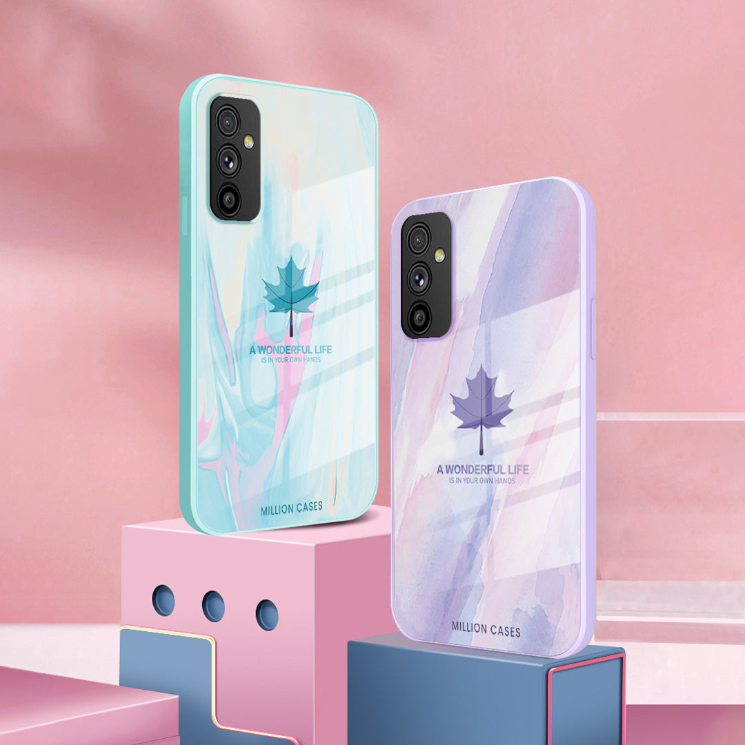 Watercolor Mapple Leaf Glass Case - Samsung