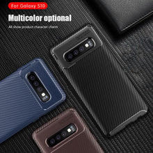 Load image into Gallery viewer, Galaxy S10 Plus Frosted Carbon Fiber Shockproof Soft Case
