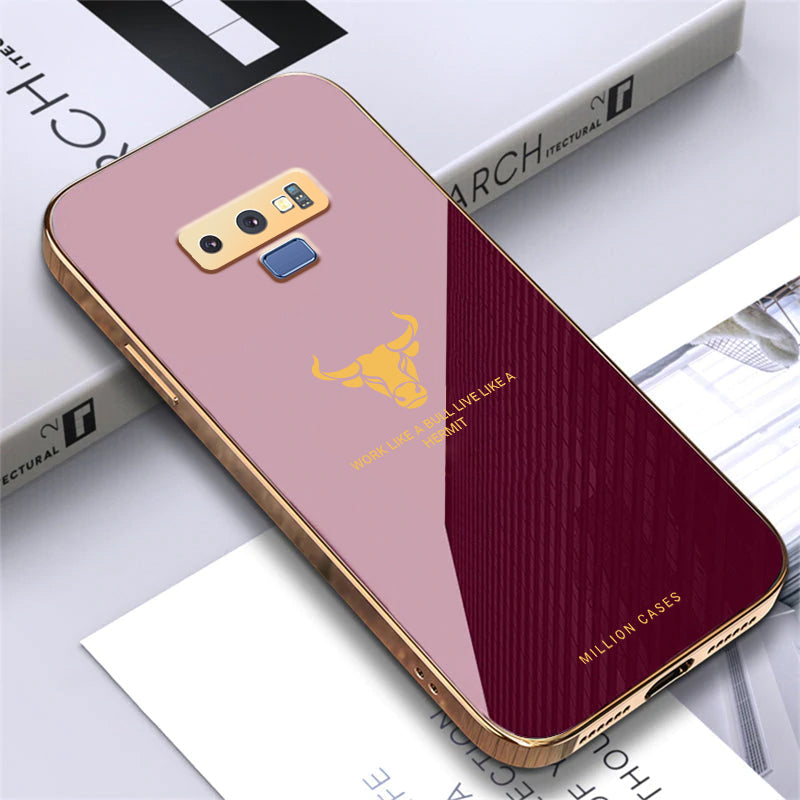 Galaxy Note 9 Bull Pattern Electroplating Glass Case