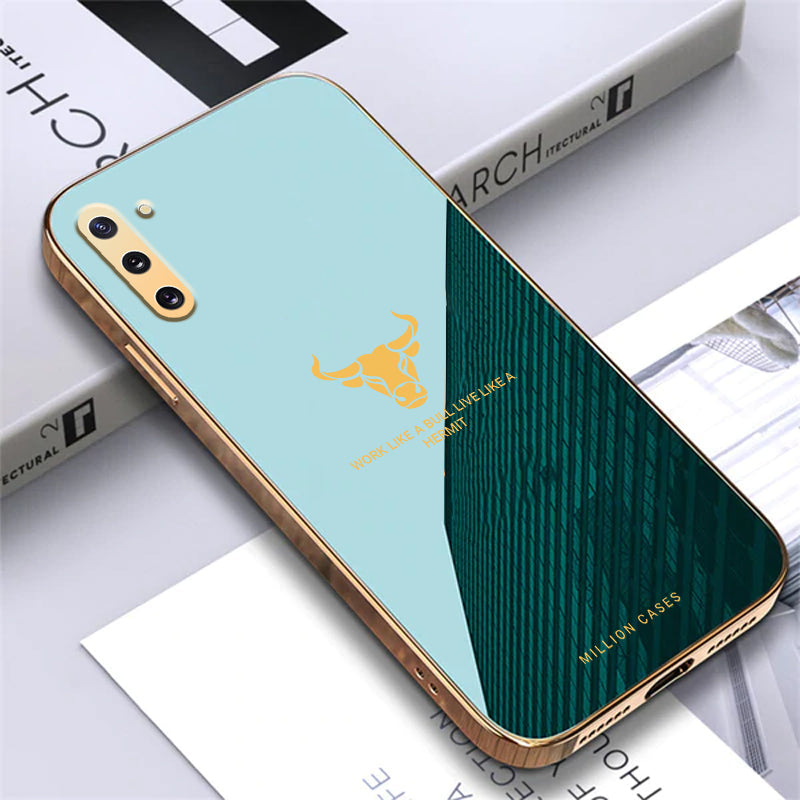 Galaxy Note 10 Electroplating Bull Pattern Glass Case