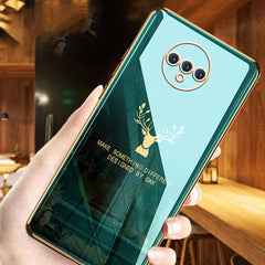 OnePlus 7T Electroplating Reindeer Glass Case + Tempered Glass + Lens Guard