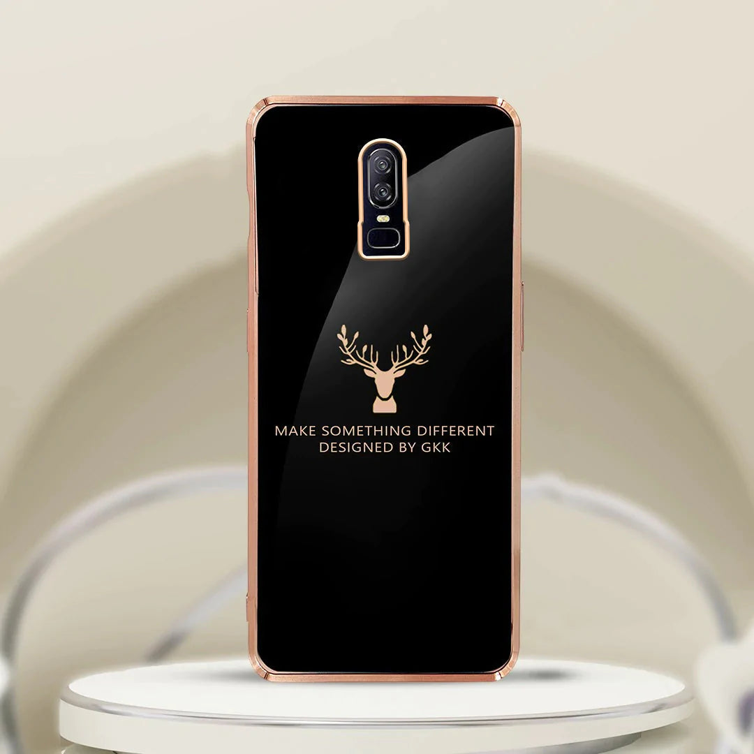 OnePlus 6 Electroplating Reindeer Pattern Glass Case