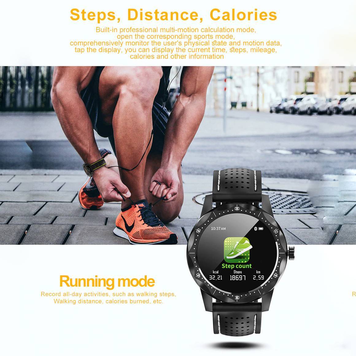 Sports Fitness Tracker Waterproof Smart Watch