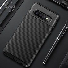 Load image into Gallery viewer, Galaxy S10 Plus Frosted Carbon Fiber Shockproof Soft Case
