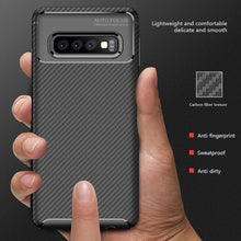 Load image into Gallery viewer, Galaxy S10 Plus Frosted Carbon Fiber Shockproof Soft Case
