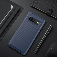 Load image into Gallery viewer, Galaxy S10 Plus Frosted Carbon Fiber Shockproof Soft Case
