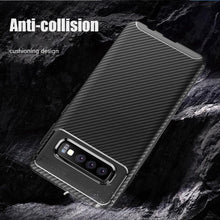 Load image into Gallery viewer, Galaxy S10 Plus Frosted Carbon Fiber Shockproof Soft Case
