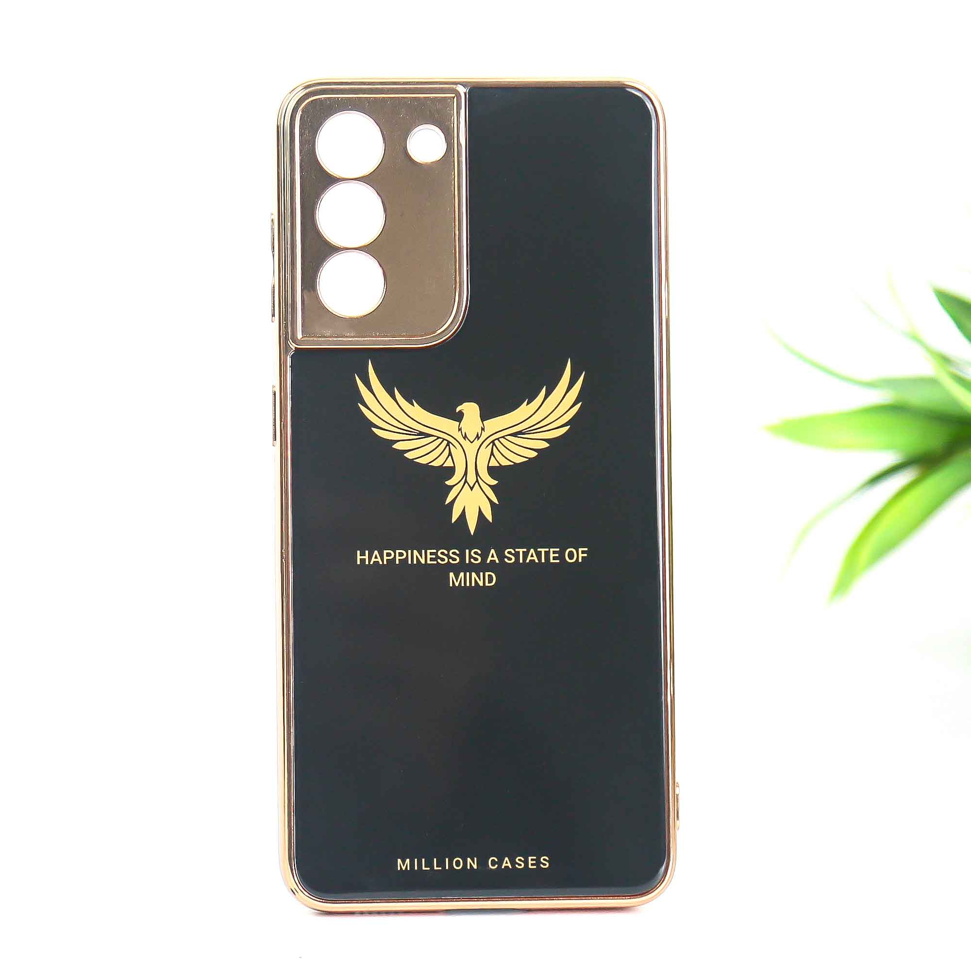 Eagle Pattern Electroplating Glass Case - Samsung