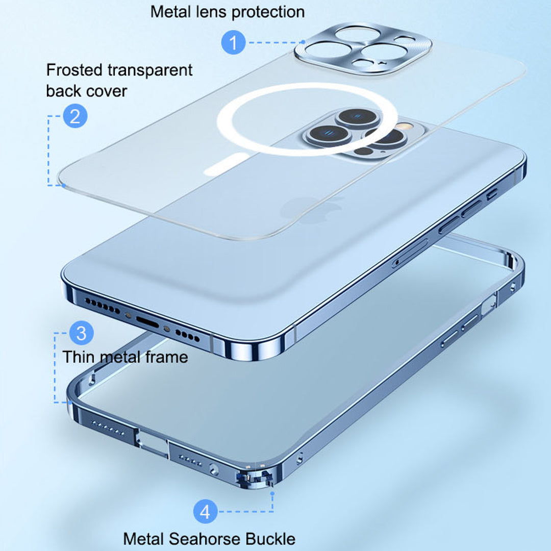 iPhone Series - Frosted Glass Magsafe Edition Magnetic Bumper Case