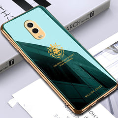 OnePlus 6T (3 in 1 Combo) Lion Pattern Glass Case + Tempered Glass + Camera Lens Protector