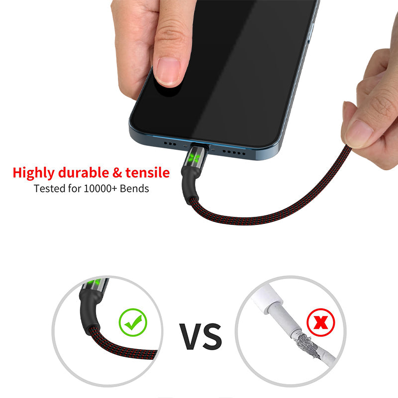 Million Cases Auto Disconnect Fast Charging Braided Lightning Cable