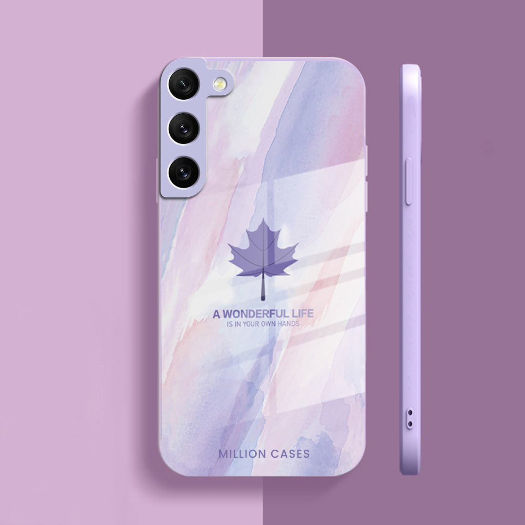 Watercolor Mapple Leaf Glass Case - Samsung