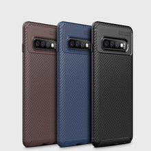 Load image into Gallery viewer, Galaxy S10 Plus Frosted Carbon Fiber Shockproof Soft Case
