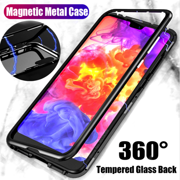 Galaxy S9 Electronic Auto-Fit Magnetic Transparent Glass Case