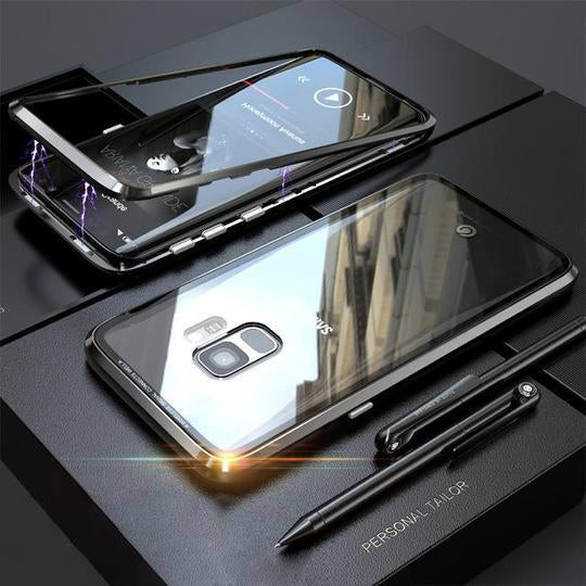 Galaxy S9 Electronic Auto-Fit Magnetic Transparent Glass Case