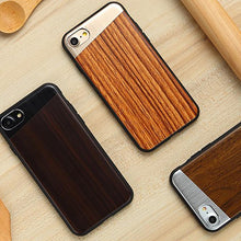 Load image into Gallery viewer, iPhone 7/8 ,7/8 Plus Oblique Aluminium Wooden Series Vintage Case
