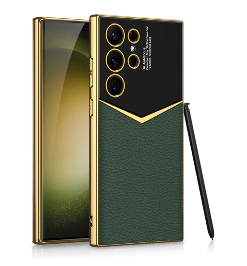 Gold Plated Leather Protective Case - Samsung