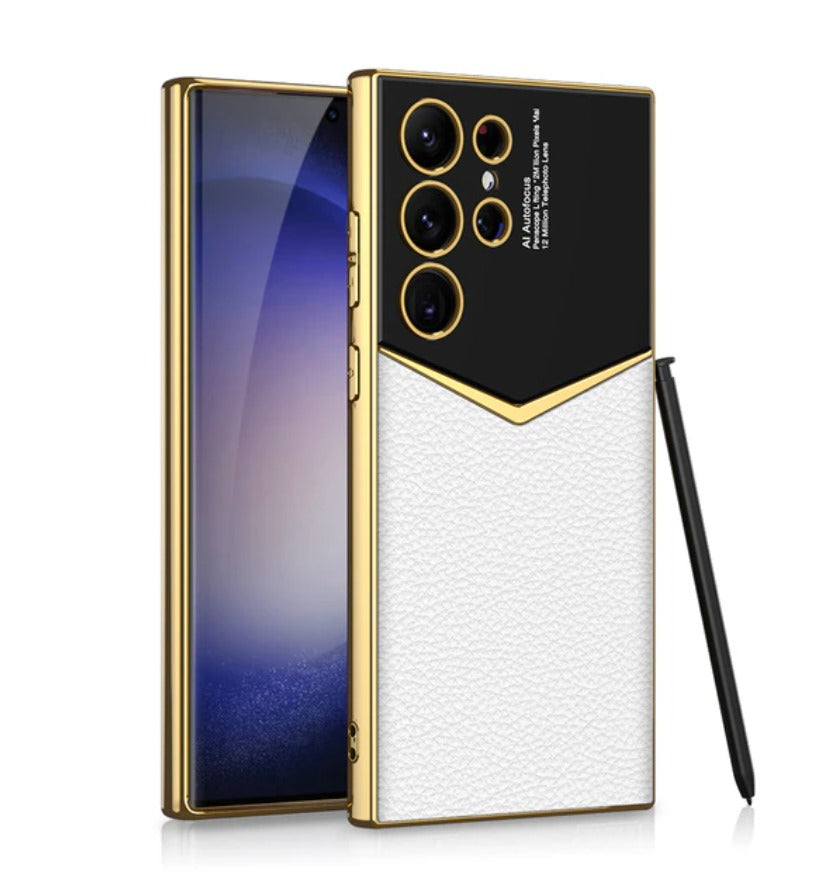 Gold Plated Leather Protective Case - Samsung