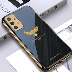 Galaxy A72 Eagle Pattern Electroplating Glass Case