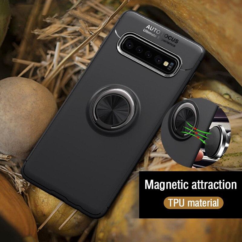 Galaxy S10 Metallic Finger Ring Holder Matte Case