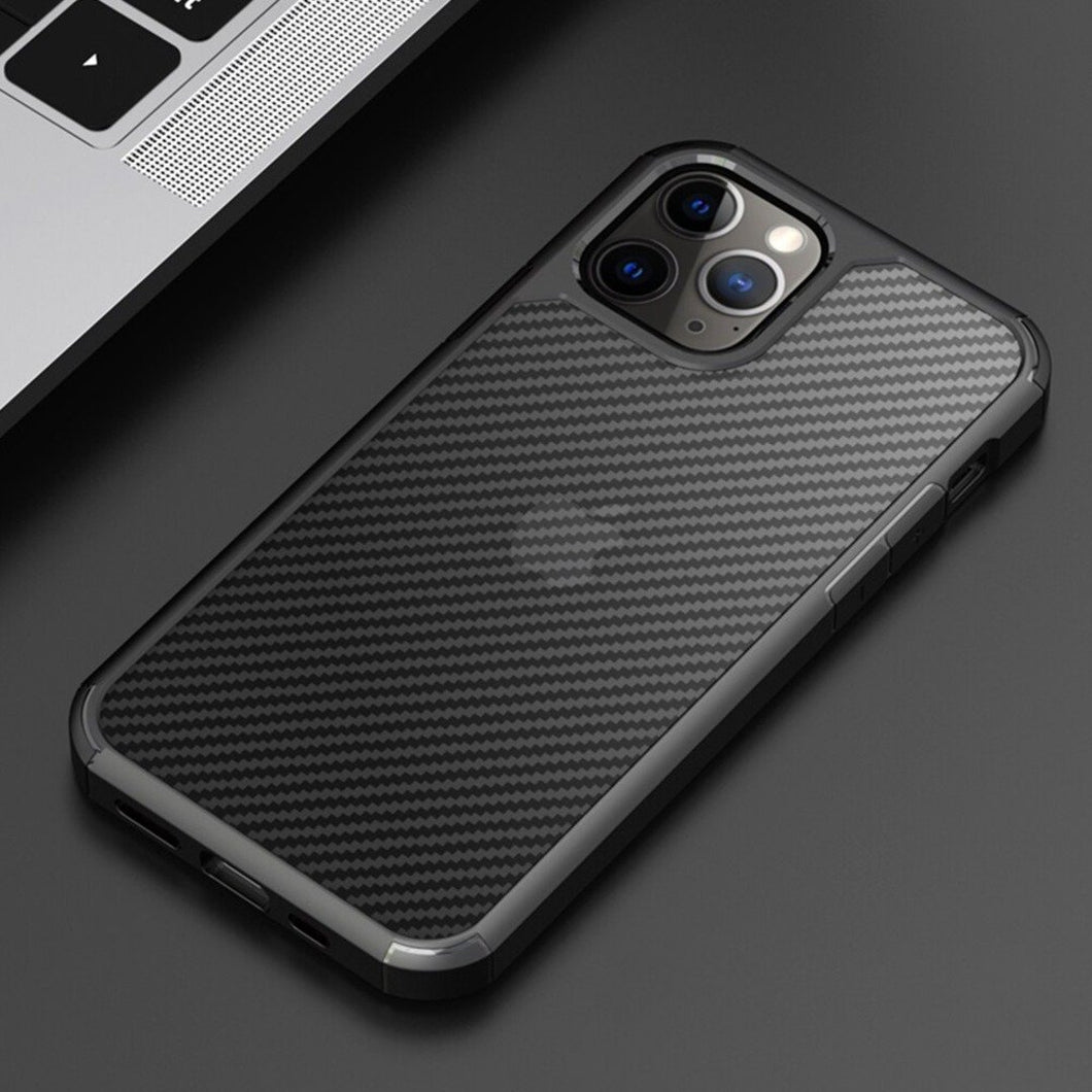 iPhone 12 Pro Max Opaque Matte Carbon Fiber TPU Armor Case