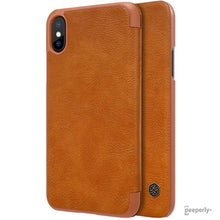 Load image into Gallery viewer, iPhone XS Max Genuine QIN Leather Flip Case
