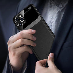 iPhone 11 Series Sleek Slim Leather Glass Case