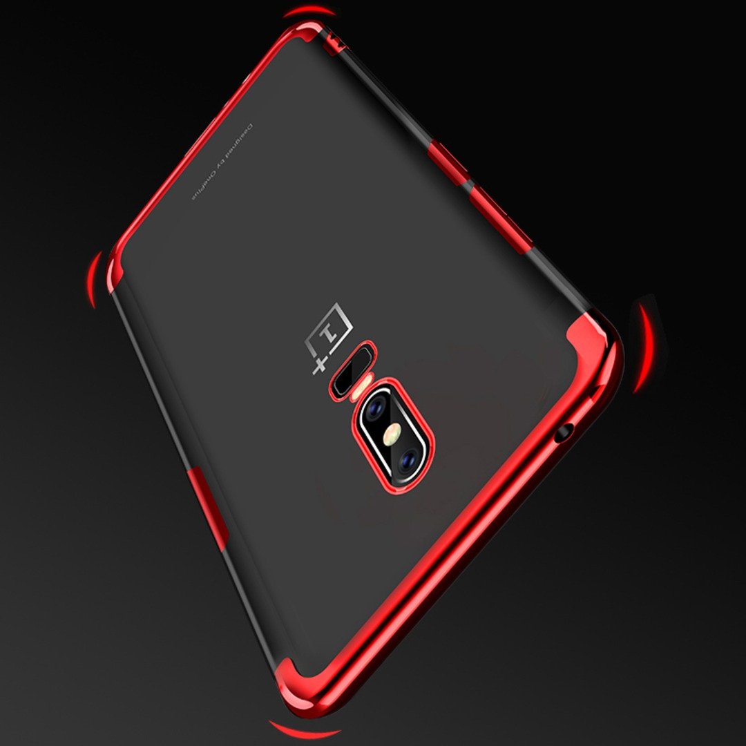 OnePlus 6 Premium Electroplating Silicone Transparent Glitter Case