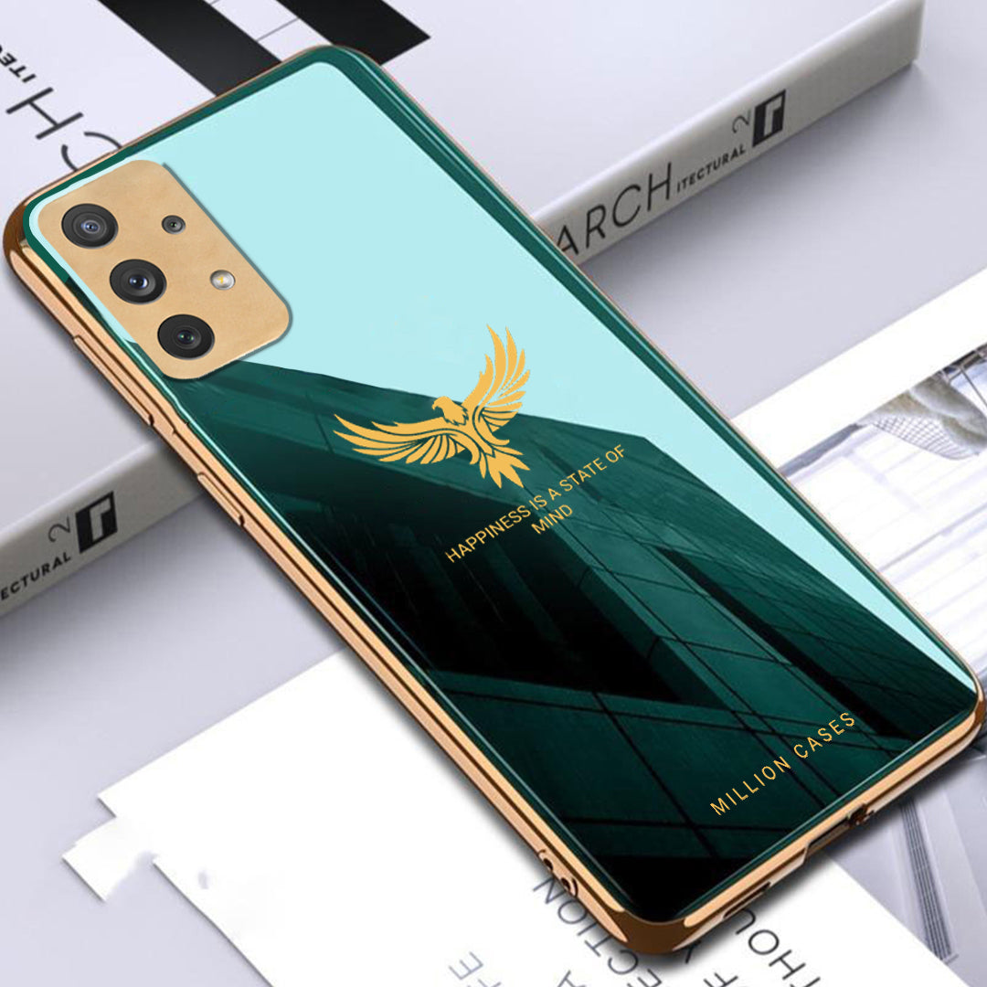 Galaxy A72 Eagle Pattern Electroplating Glass Case