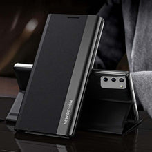 Load image into Gallery viewer, Galaxy S21 FE PU Leather Side Window Flip Case
