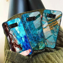 Load image into Gallery viewer, Galaxy S8 Soothing Sea Pattern Marble Glass Back Case
